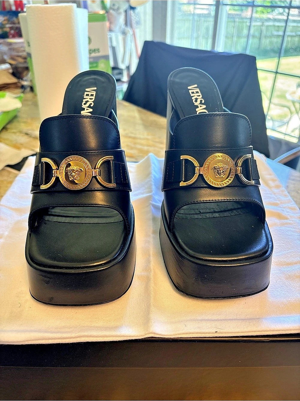 Versace Medusa Tribute Platform Mules Black EU 37.5